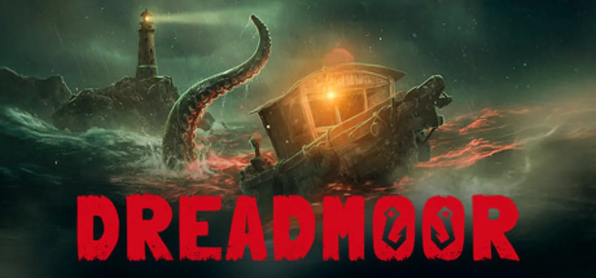 Dreadmoor key art showing the flooded world and the game logo